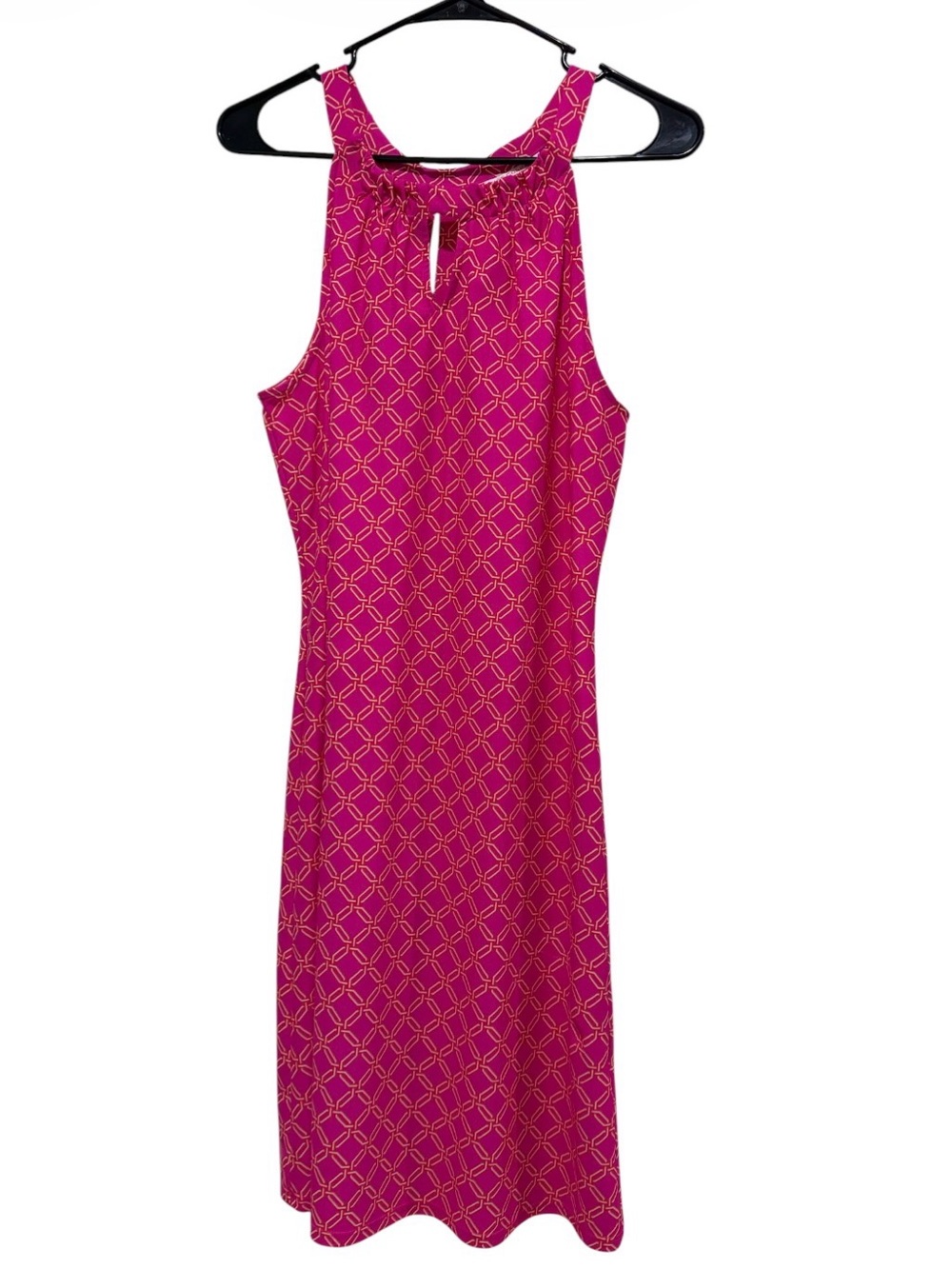 Jude Connally Pink Geometric Halter Midi Dress